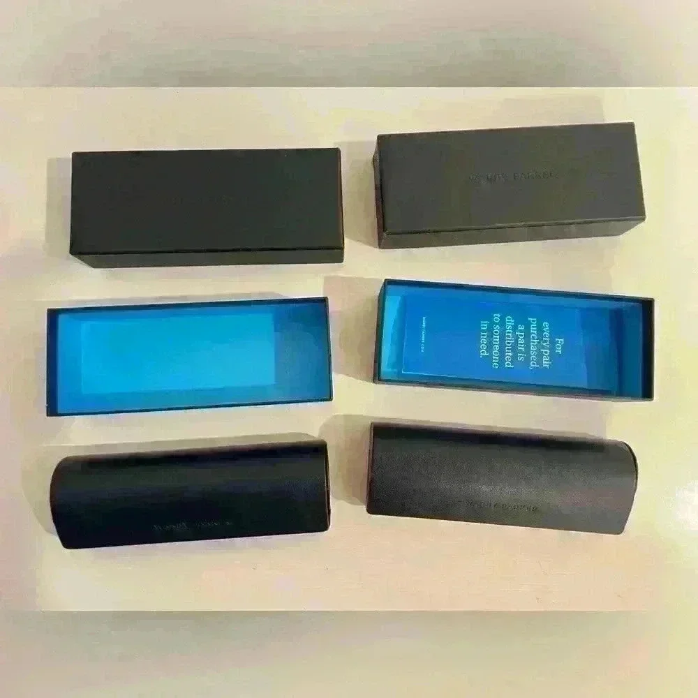 Warby Parker Set‎ of Two Eyeglasses Cases with Boxes Flap Magnetic Closure